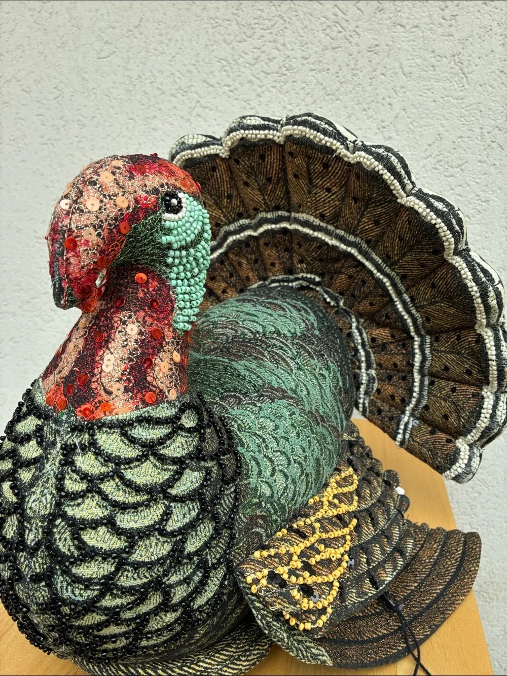 John Derian Target Beaded Decorative Large Turkey pillow / centerpiece